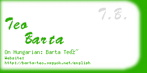 teo barta business card